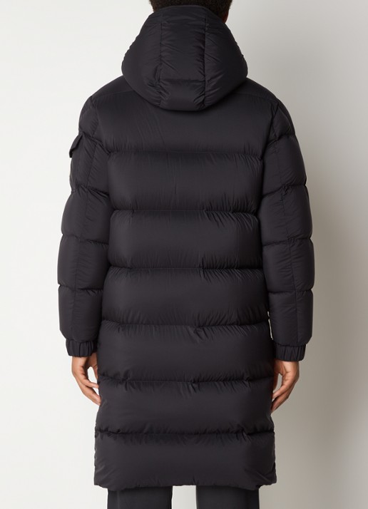 Moncler Hanoverian puffer jas met donsvulling en afneembare capuchon - achterkant zwart
