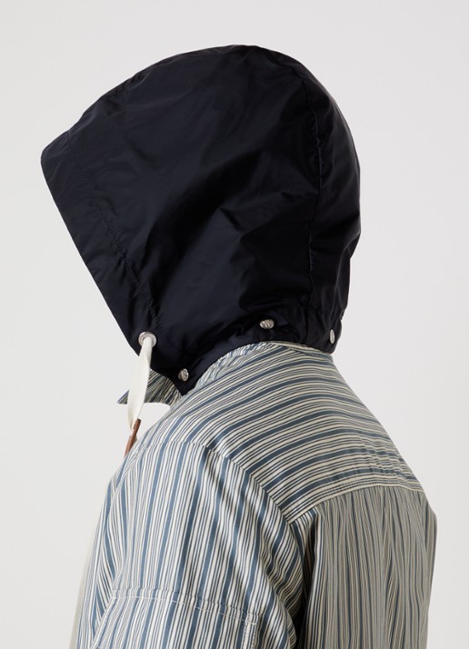 Moncler Havas windjack met streepprint en afneembare capuchon - detail 3 blauwgrijs