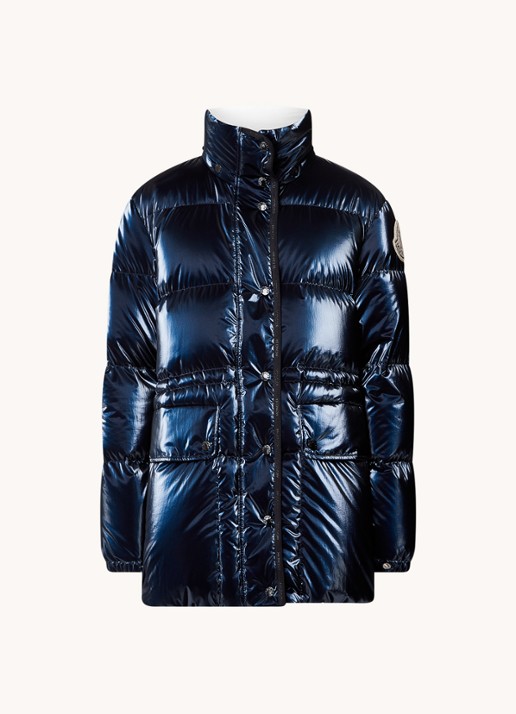 Moncler Herault puffer jack met donsvulling en glanzende finish - voorkant 5 donkerblauw