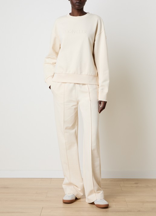 Moncler High waist flared fit joggingbroek met steekzakken - voorkant 5 naturel