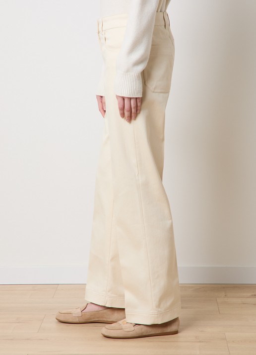 Moncler High waist loose fit broek met steekzakken - detail 5 beige