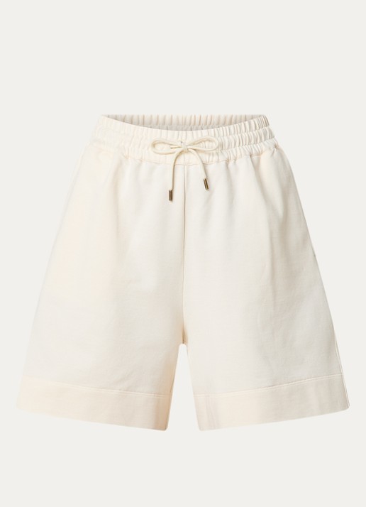 Moncler High waist loose fit korte broek met steekzakken - voorkant 2 creme