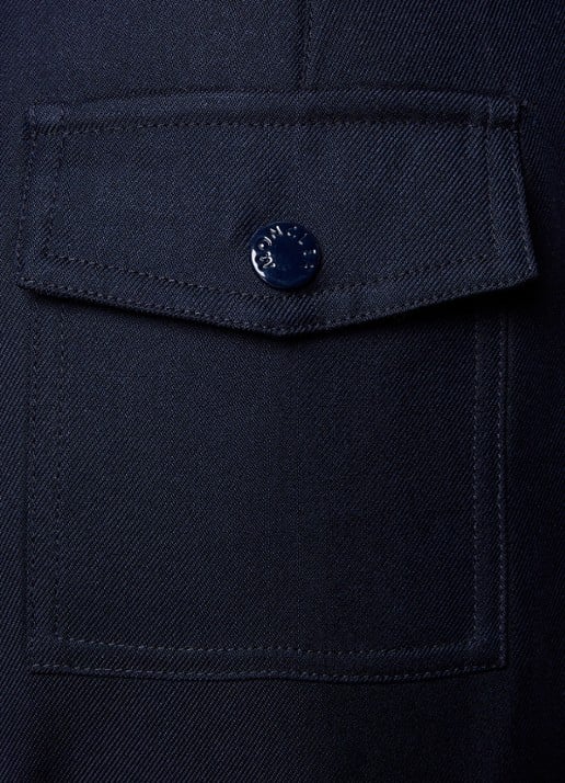 Moncler High waist loose fit pantalon met plooidetail - detail 5 donkerblauw