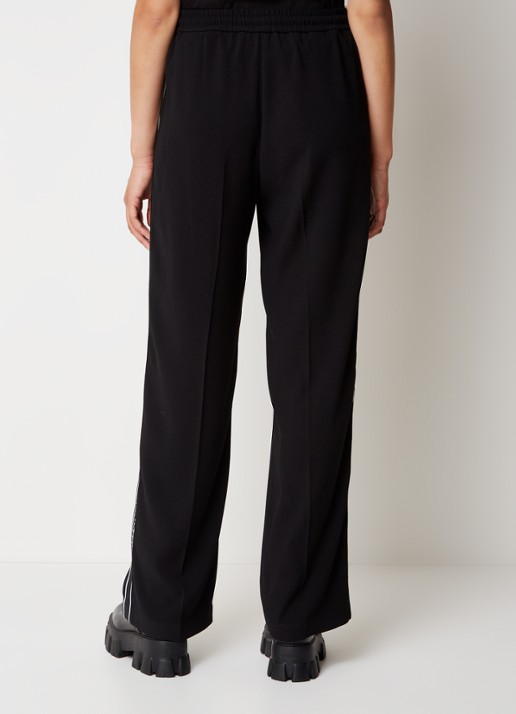 Moncler High waist loose fit trackpants met logoband - achterkant zwart