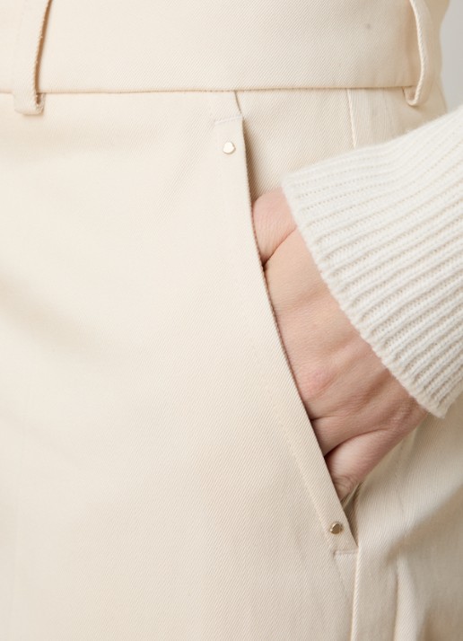 Moncler High waist straight fit pantalon met steekzakken - detail 4 beige