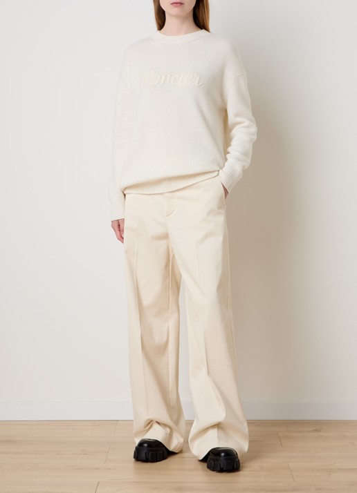 Moncler High waist straight fit pantalon met steekzakken - voorkant 2 beige