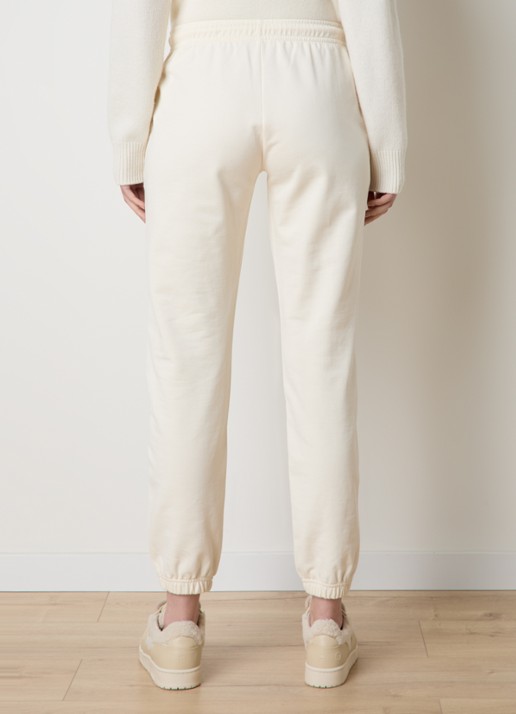 Moncler High waist tapered fit joggingbroek met logo - achterkant 5 creme