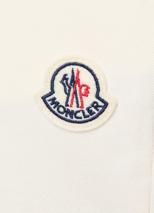 Moncler High waist tapered fit joggingbroek met logo - detail 4 creme