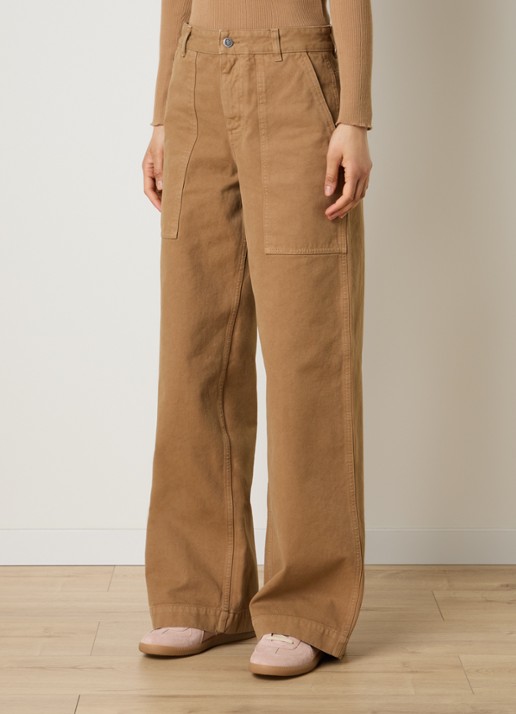 Moncler High waist wide fit broek met steekzakken