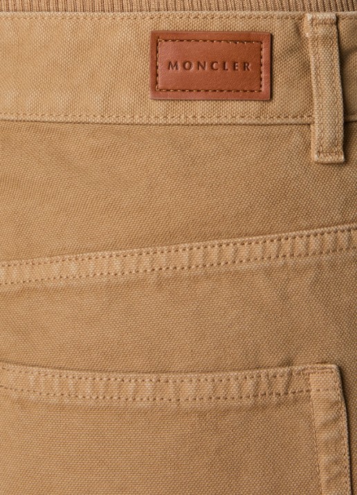 Moncler High waist wide fit broek met steekzakken - detail 5 bruin