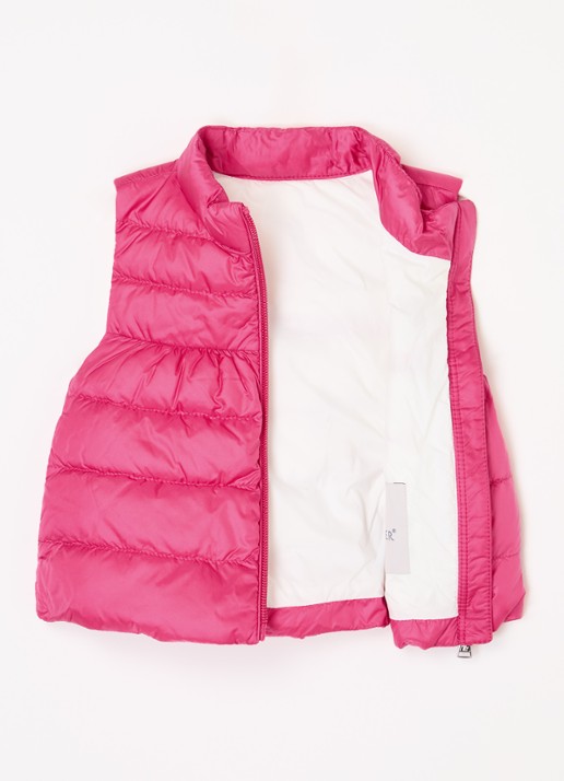 Moncler Hiva gewatteerde bodywarmer met logo - voorkant 3 fuchsia