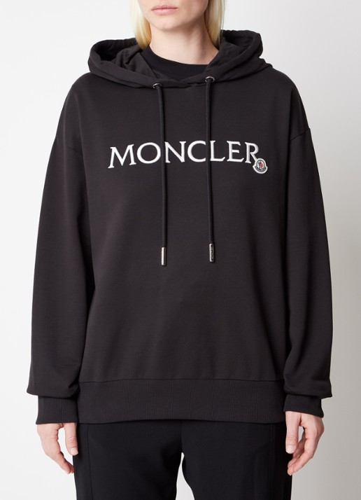 Moncler Hoodie met logoborduring - detail 2 zwart