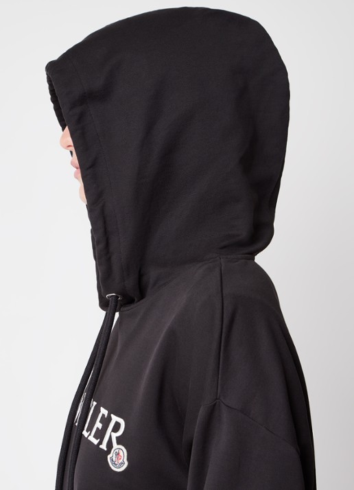 Moncler Hoodie met logoborduring - detail 3 zwart