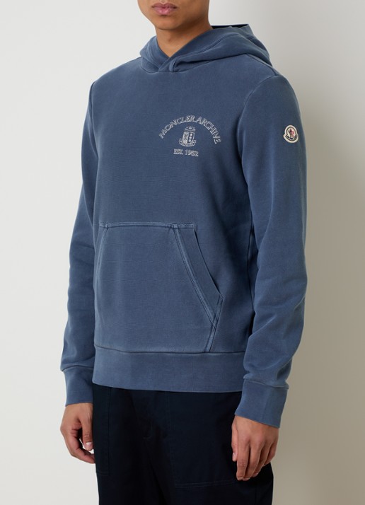 Moncler Hoodie met logoprint en kangeroezak