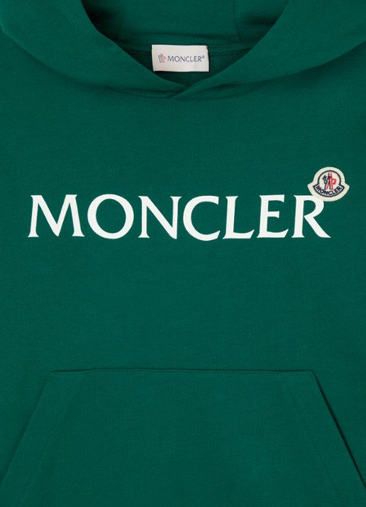Moncler Hoodie met logoprint - detail groen