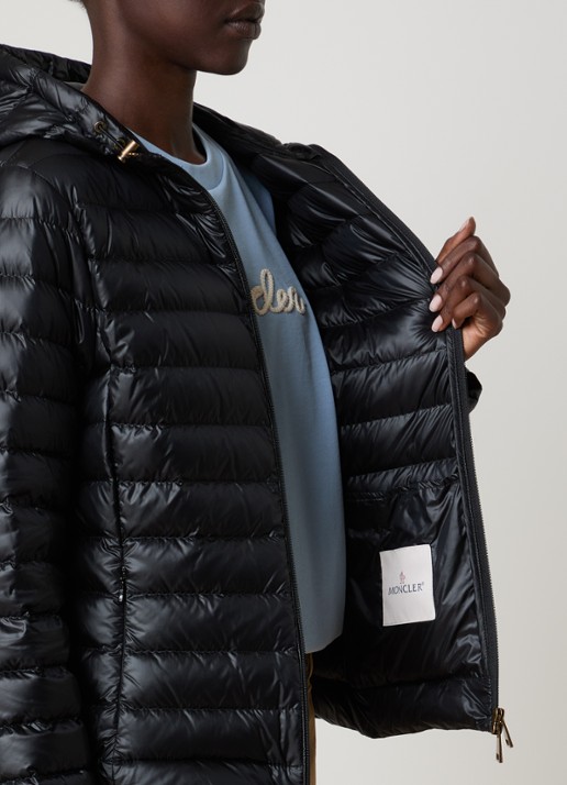 Moncler Igelhood gewatteerd jack met donsvulling en capuchon - detail 3 zwart