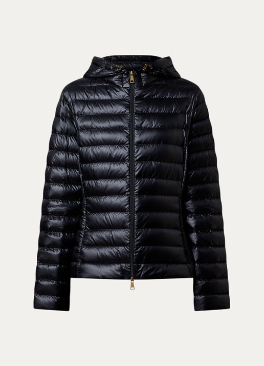 Moncler Igelhood gewatteerd jack met donsvulling en capuchon - voorkant zwart