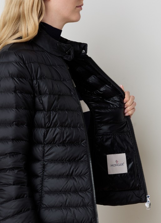 Moncler Igelle gewatteerd jack met donsvulling en logoborduring - detail 2 zwart