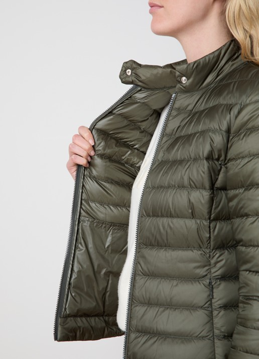 Moncler Igelle gewatteerd jack met donsvulling en logoborduring - detail 5 bronsgroen