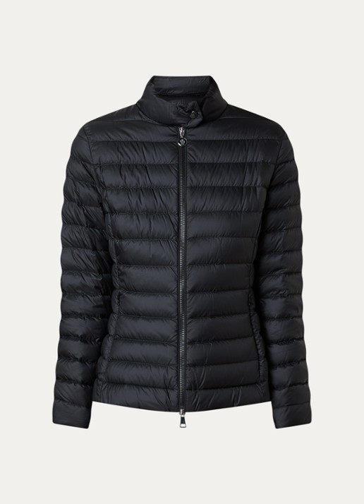 Moncler Igelle gewatteerd jack met donsvulling en ritszakken - voorkant 4 zwart