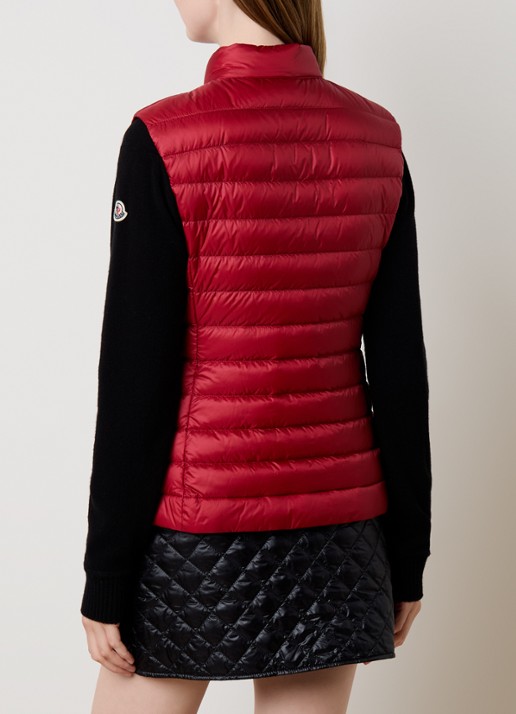 Moncler Igens gewatteerde bodywarmer met donsvulling - achterkant rood