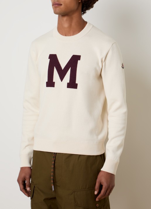Moncler Intarsia sweater met borduring