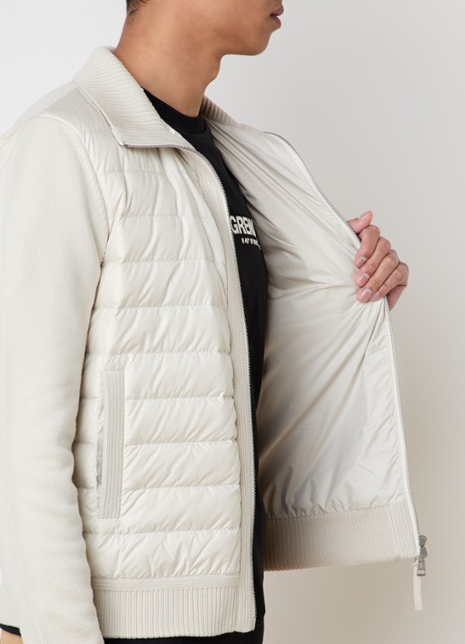 Moncler Jack met donsvulling en steekzakken - detail 5 ivoor