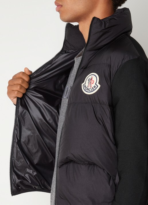 Moncler Jack met gewatteerd voorpand en ritszakken - detail 3 zwart