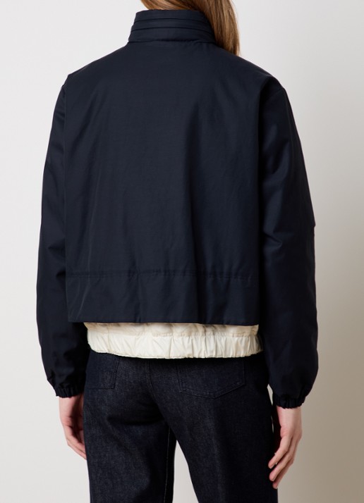 Moncler Janze gewatteerd jack met opbergbare capuchon - achterkant donkerblauw