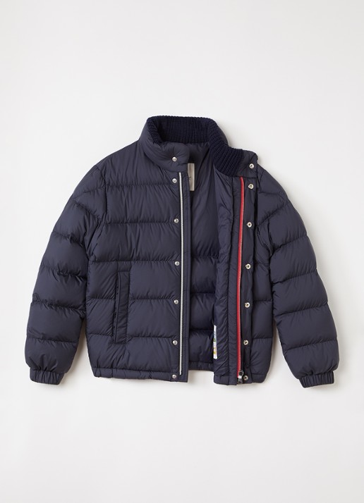 Moncler Jarek pufferjack met donsvulling - voorkant 3 donkerblauw