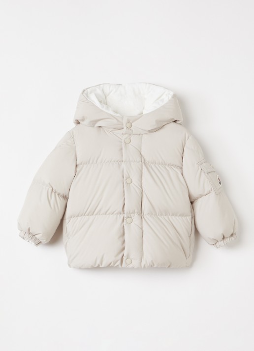 Moncler Jareth pufferjack met donsvulling - voorkant 2 ivoor
