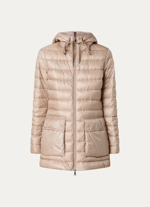 Moncler Jasmin gewatteerde parka met donsvulling en klepzakken - voorkant 5 beige