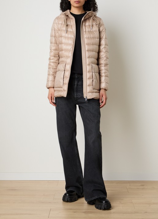 Moncler Jasmin gewatteerde parka met donsvulling en klepzakken - voorkant 6 beige