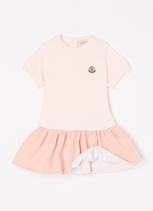 Moncler Jurk met logoborduring - voorkant 2 lichtroze