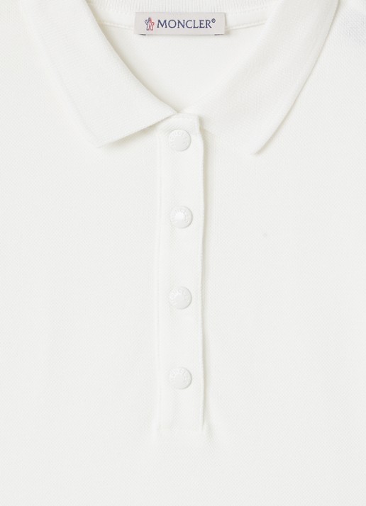 Moncler Jurk met polokraag en logo - detail wit