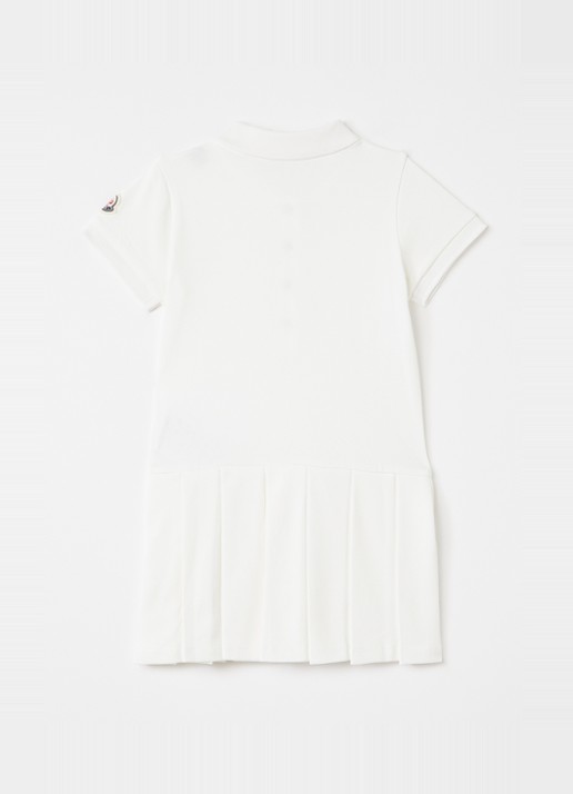 Moncler Jurk met polokraag en logo - voorkant 3 wit