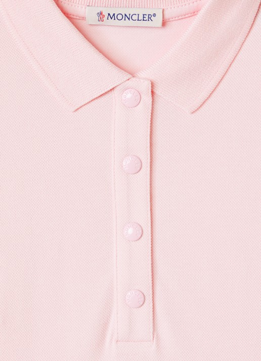 Moncler Jurk met polokraag en logo - detail 3 roze