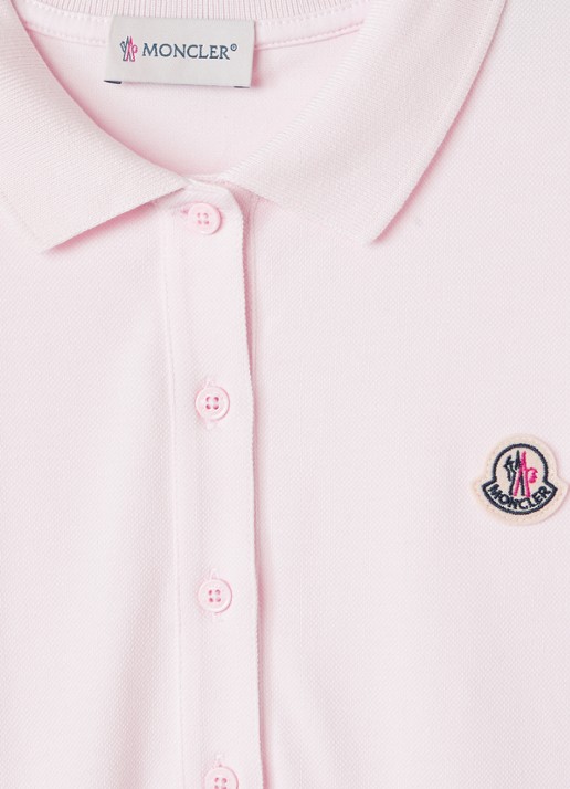 Moncler Jurk met polokraag en logo - detail 3 lichtroze