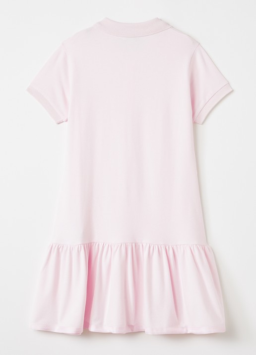 Moncler Jurk met polokraag en logo - voorkant 2 lichtroze