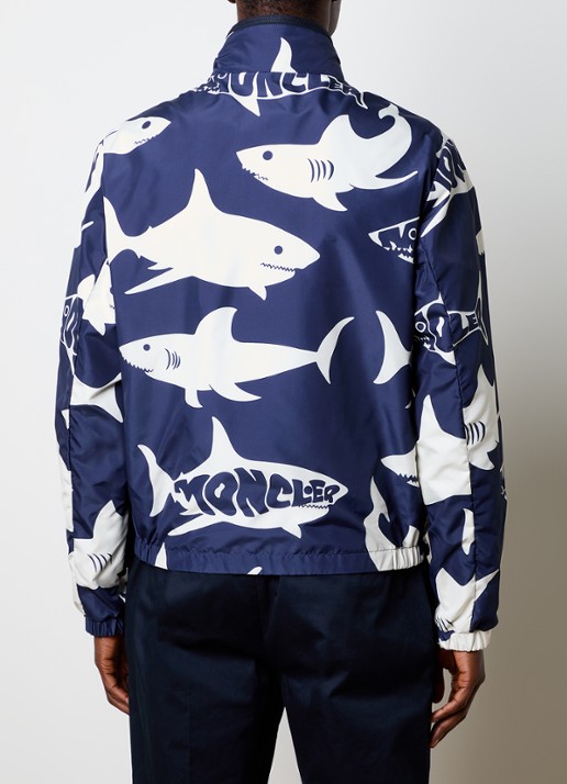 Moncler Lachat reversible jack met opbergbare capuchon - achterkant donkerblauw