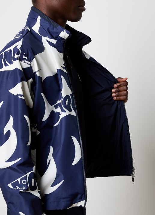 Moncler Lachat reversible jack met opbergbare capuchon - detail 3 donkerblauw