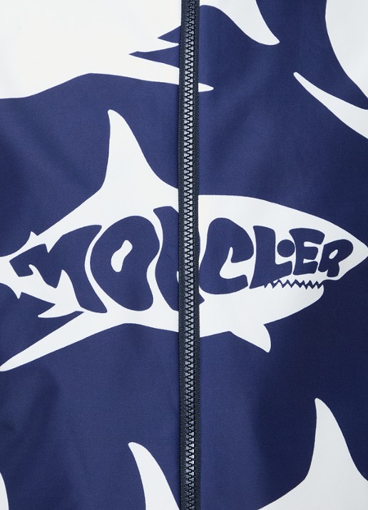 Moncler Lachat reversible jack met opbergbare capuchon - detail 4 donkerblauw