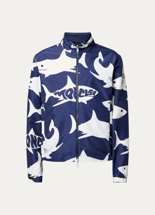 Moncler Lachat reversible jack met opbergbare capuchon - voorkant 5 donkerblauw