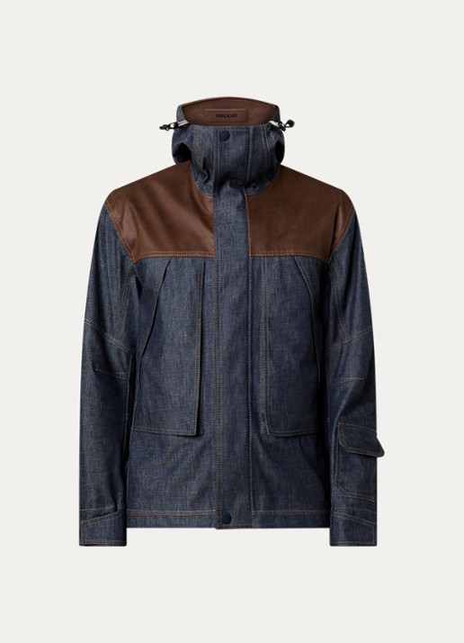 Moncler Langtang ski-jas met capuchon en ritszakken - voorkant 2 indigo