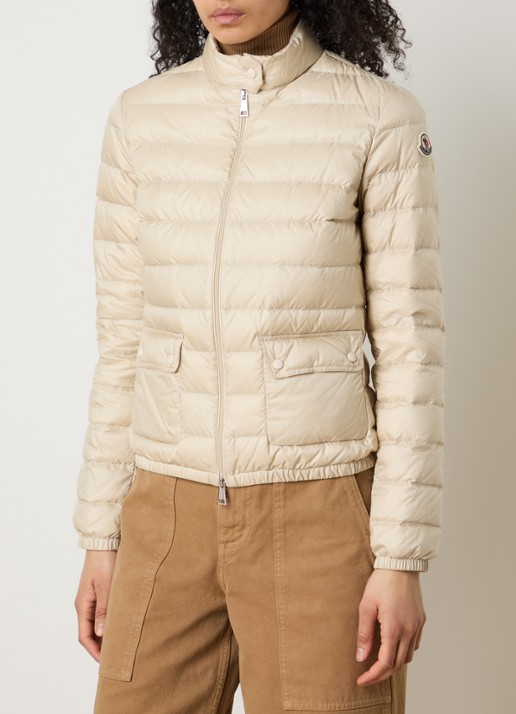 Moncler Lans gewatteerd jack met donsvulling en klepzakken - detail 4 beige
