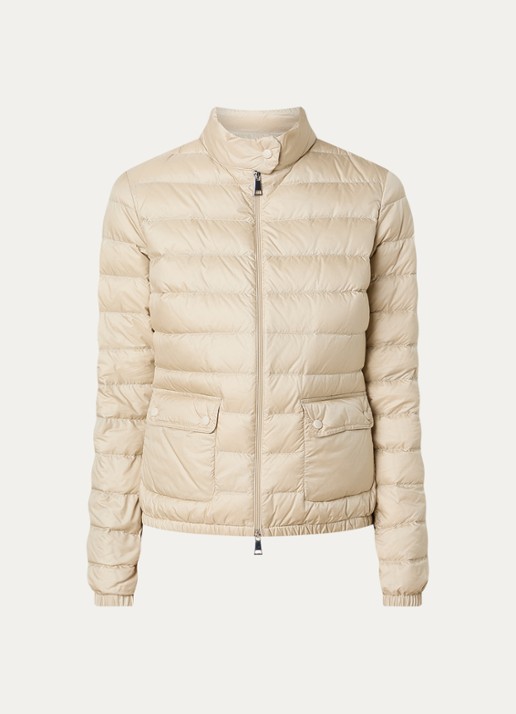 Moncler Lans gewatteerd jack met donsvulling en klepzakken - voorkant 2 beige