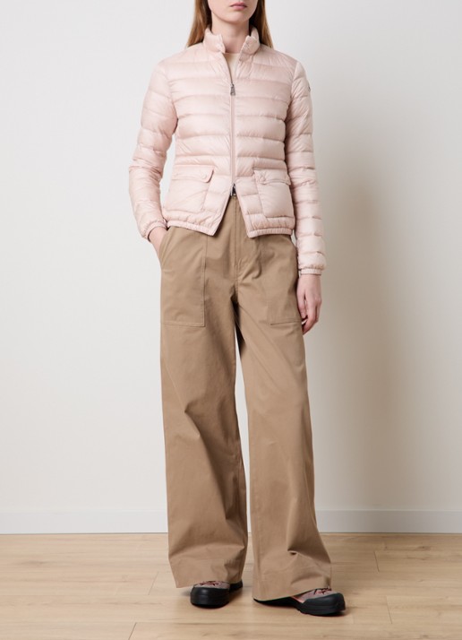 Moncler Lans gewatteerd jack met donsvulling en logoborduring - voorkant 6 roze
