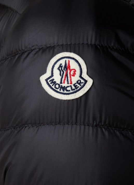 Moncler Lans gewatteerd jack met donsvulling met logoborduring - detail 6 zwart