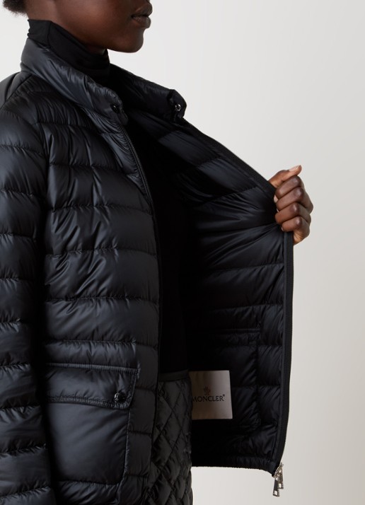 Moncler Lans gewatteerde jas met donsvulling en klepzakken - detail 3 zwart