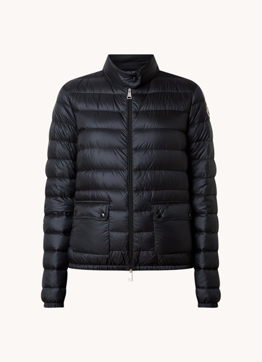 Moncler Lans gewatteerde jas met donsvulling en klepzakken - voorkant 5 zwart
